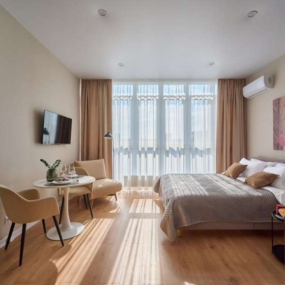 Ваниль- стильная студия в ЖК Самолет